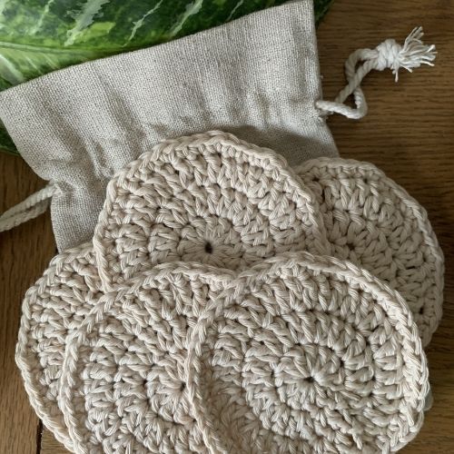 Handmade Cotton Scrubbies Set - Natural