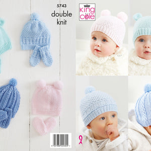 King Cole 5743 - Baby hats and bonnets in DK