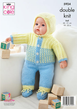King Cole 5924 - Double Knitting Dolls Clothes knitting pattern