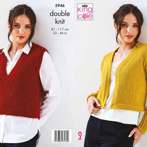 King Cole 5946 - Cropped DK Cardigan and Tank Top
