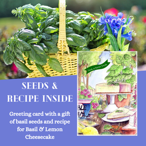 Greeting cards with a gift of seeds - Lemon and Basil Cheesecake