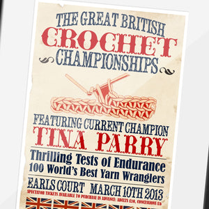 Great British Crochet Champion Vintage Print